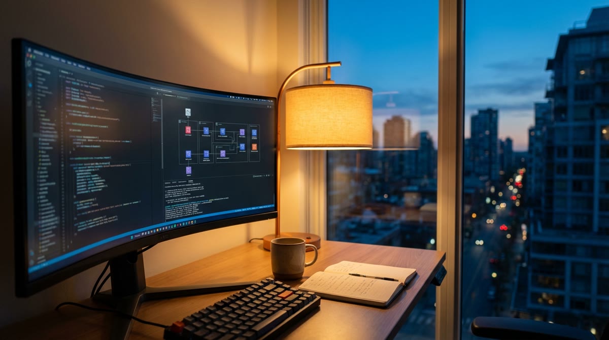 Strategic technology workspace representing technical expertise