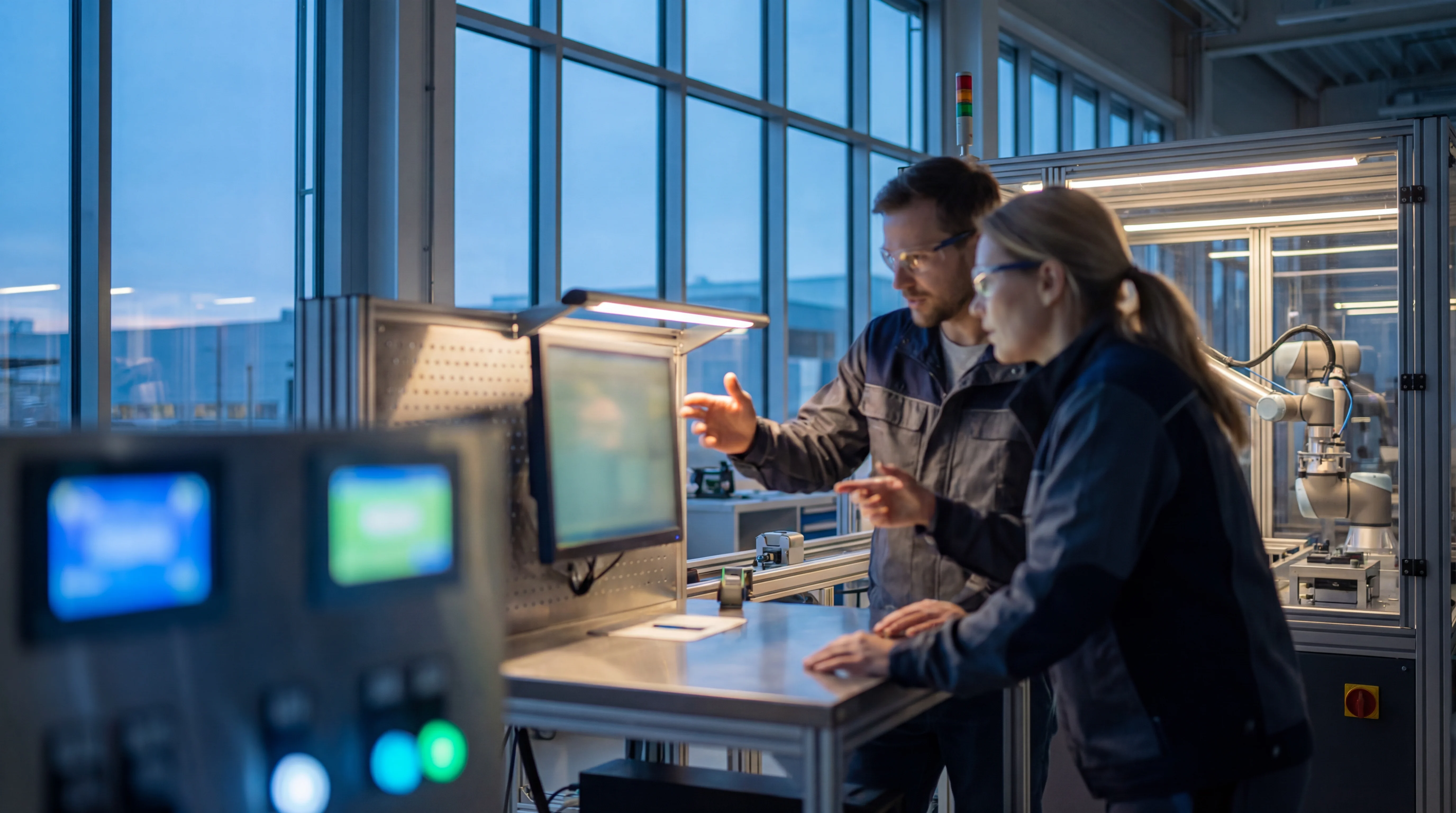 Teams collaborating with intelligent manufacturing systems